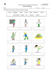 English Worksheet: jobs and professions