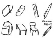 English Worksheet: Classroom Objects Mini Book