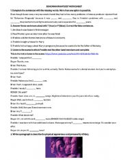 English Worksheet: MOVIE WORKSHEET:  BOHEMIAN RHAPSODY