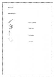 English Worksheet: MATCH AND COLOR