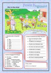 English Worksheet: Present Progressive