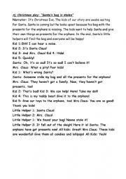 English Worksheet: Christmas play