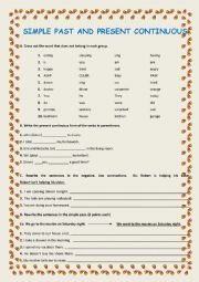 English Worksheet: PAST AND PROGRESSIVE EXERCISE