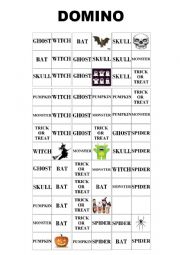 English Worksheet: Halloween Domino