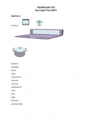 English Worksheet: KET Exam Appliances