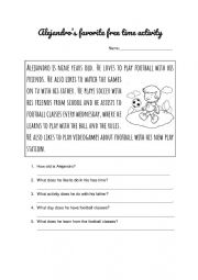 English Worksheet: FREE TIME ACTIVITY 