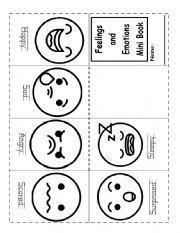 English Worksheet: EMOTIONS AND FEELINGS MINI BOOK
