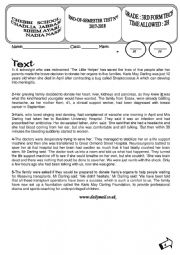 English Worksheet: 3rd end of semester test N2