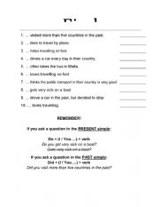 English Worksheet: Find Someone Who (Travelling)