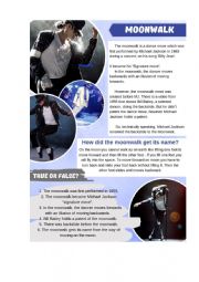 English Worksheet: Michael Jackson Moonwalk
