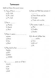 English Worksheet: Worksheet for summerween 