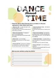 English Worksheet: dancing idioms