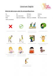 Classroom English Worksheet