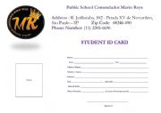 English Worksheet: student Card