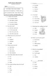 Mix Grammar and Vocabulary Test questions 50 items