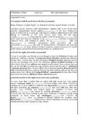 English Worksheet: english test for 3rd form pupils