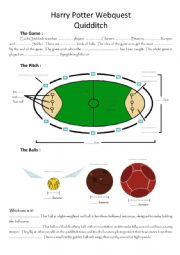 English Worksheet: Webquest Quidditch