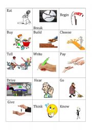English Worksheet: Irregular verbs cards - memory game 2 part
