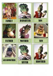 English Worksheet: family game cards