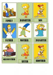 English Worksheet: family game set 2