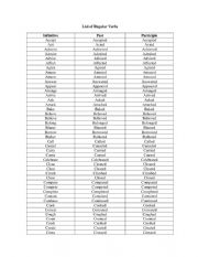English Worksheet: regular verbs