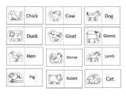 English Worksheet: Farm animals domino