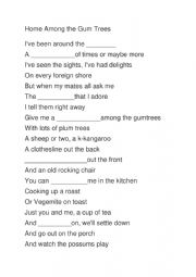 English Worksheet: Close song Australiana