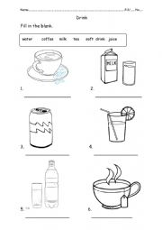 English Worksheet: Drink