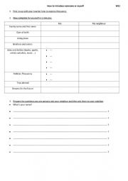 English Worksheet: back to school speed meeting