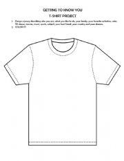 English Worksheet: ESL Get to know you T-Shirt