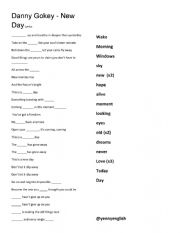 English Worksheet: Danny Gokey - New Day Lyrics