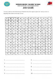 English Worksheet: job game