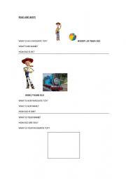English Worksheet: toys