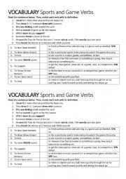 Sports and games verbs