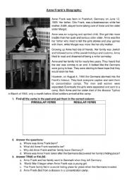 English Worksheet: Anne Frank