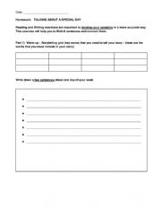 English Worksheet: Storytelling grid