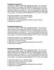 English Worksheet: Propaganda Poster Assignment