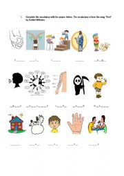 English Worksheet: Feel - Robbie Williams - Listening Comprehension