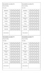 English Worksheet: Peer assessment