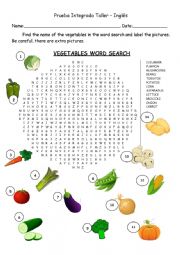 Vegetables Wordsearch