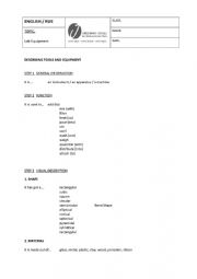 Describing lab equipment