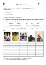 English Worksheet: Describing fashion