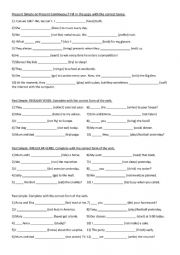 English Worksheet: Tenses worksheet (present simple and continuous, past simple and continuous, going to, will, first conditional)