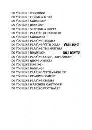 English Worksheet: Do you like ?