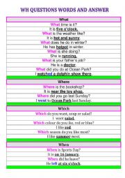 Wh Questions and Answers