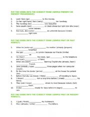 English Worksheet: Tenses Review Worksheet