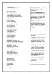 English Worksheet: Small Passing Poem