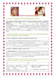 English Worksheet: CHARITY AND DONATION