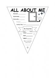 English Worksheet: Flag all about me