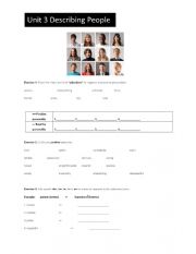 English Worksheet: Describing People
